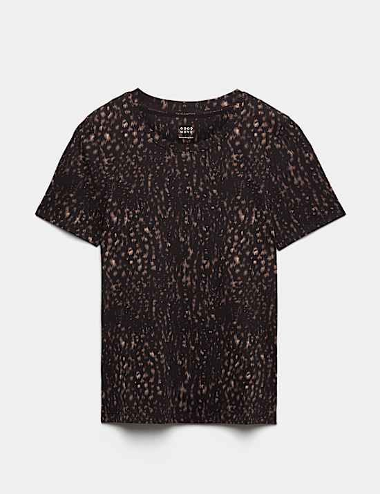 Printed Crew Neck Fitted T-Shirt