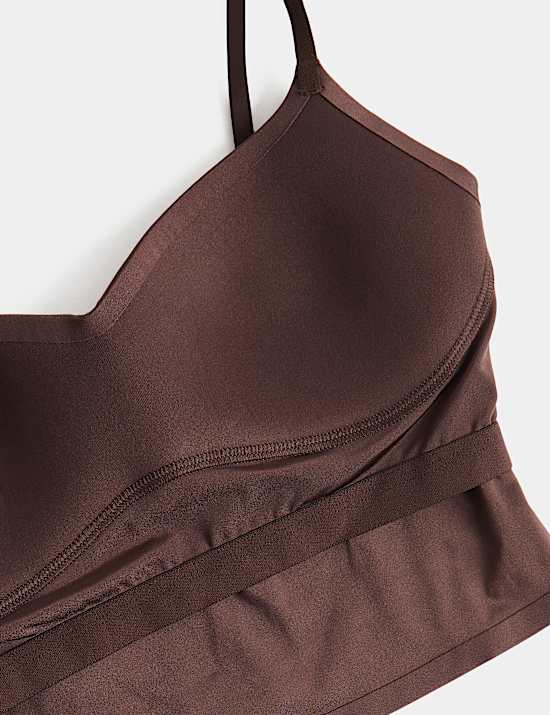 Błyszczący crop top z dekoltem w serce
