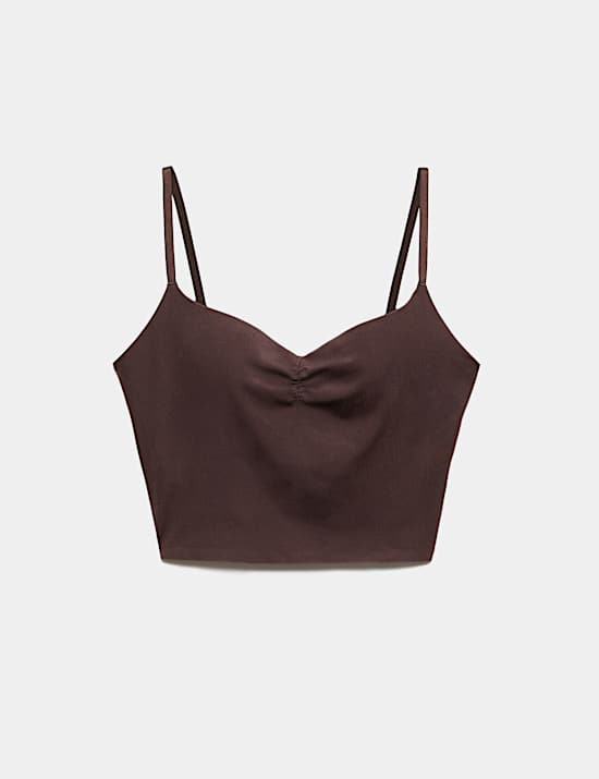 Błyszczący crop top z dekoltem w serce