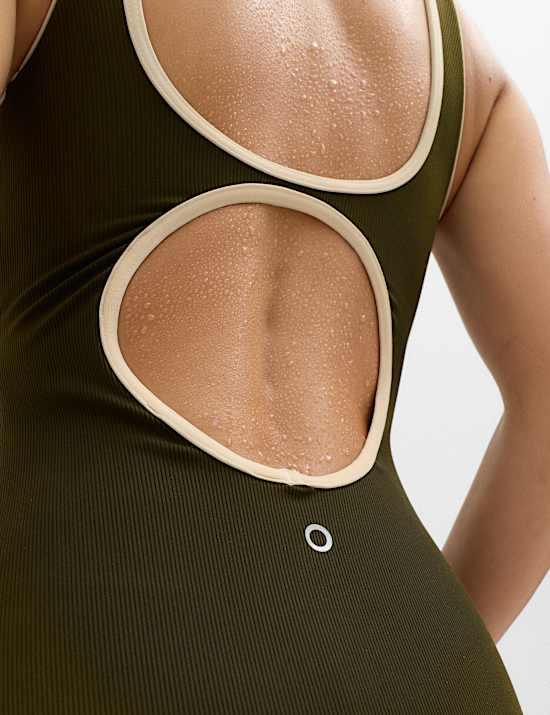 Tummy Control Padded Ribbed Swimsuit