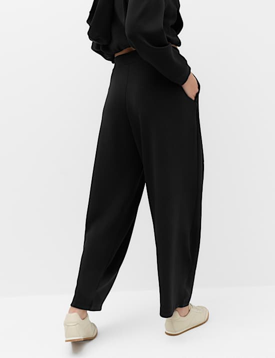 Sandwash Supersoft Pleated Barrel Leg Ankle Grazer Trousers
