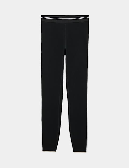Cotton Rich High Waisted Piped  Leggings