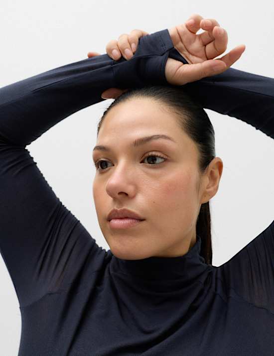 Merinotec&trade; Merino Blend High Neck Fitted Top