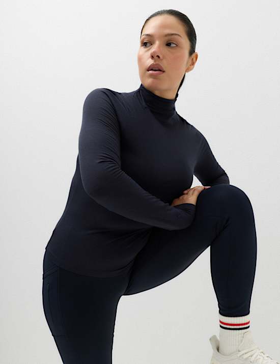 Merinotec&trade; Merino Blend High Neck Fitted Top