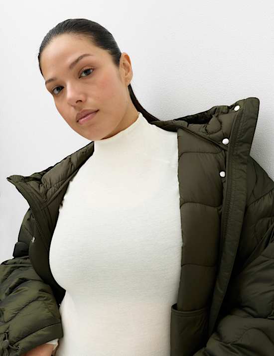 Merinotec&trade; Merino Blend High Neck Fitted Top