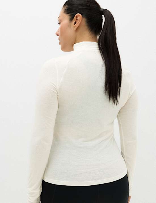 Merinotec&trade; Merino Blend High Neck Fitted Top