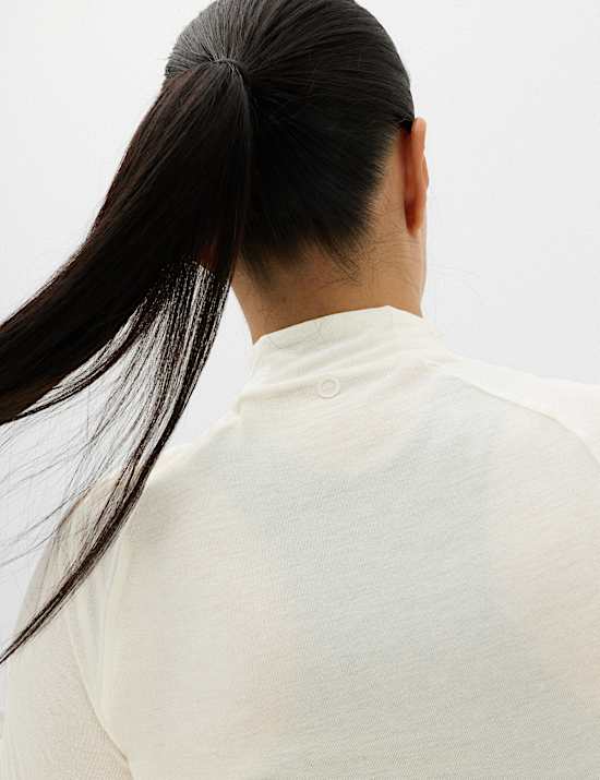 Merinotec&trade; Merino Blend High Neck Fitted Top