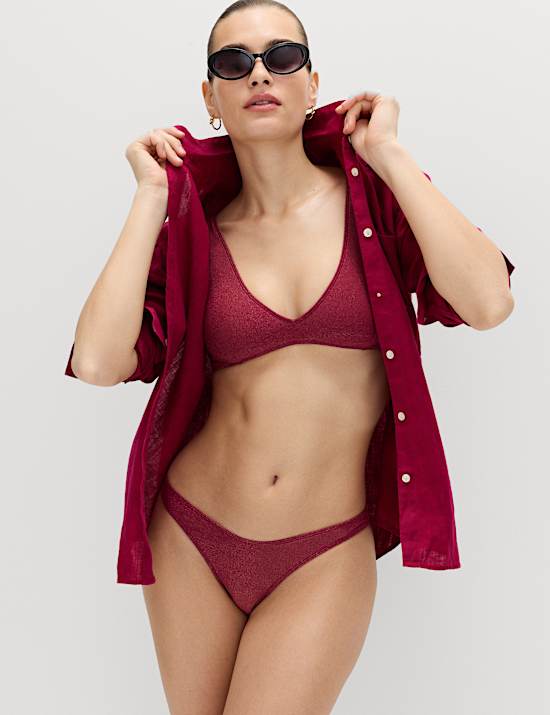 Sparkle High Leg Bikini Bottoms