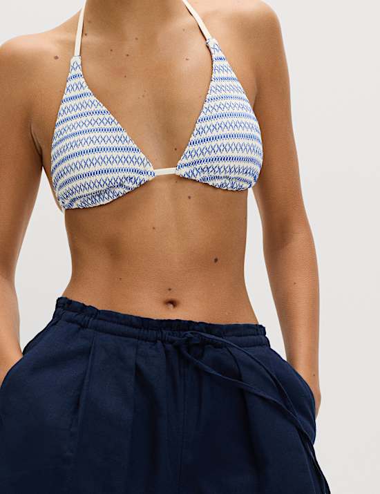 Smocked Triangle Bikini Top