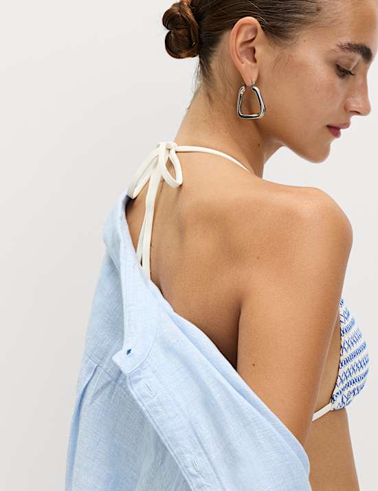 Smocked Triangle Bikini Top