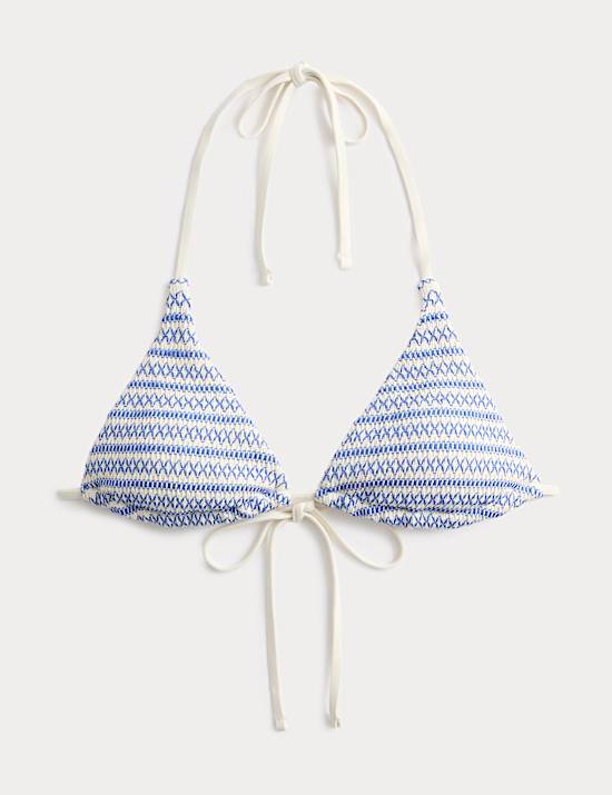 Smocked Triangle Bikini Top
