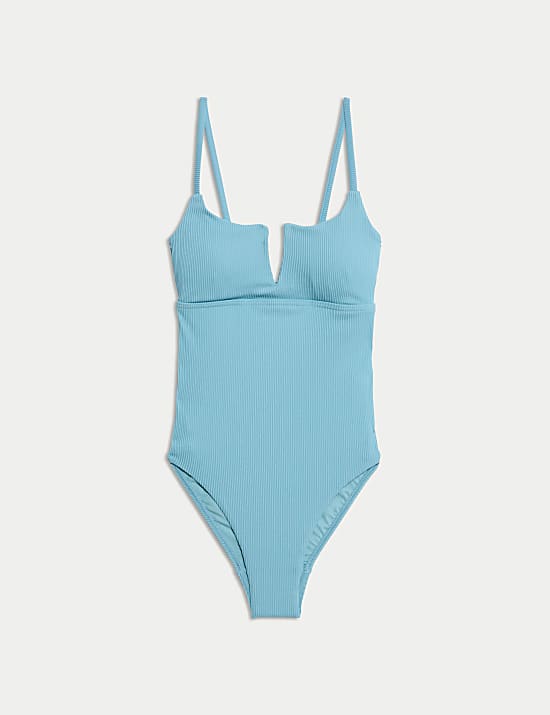 360 Tummy Control Ribbed V-Front Swimsuit