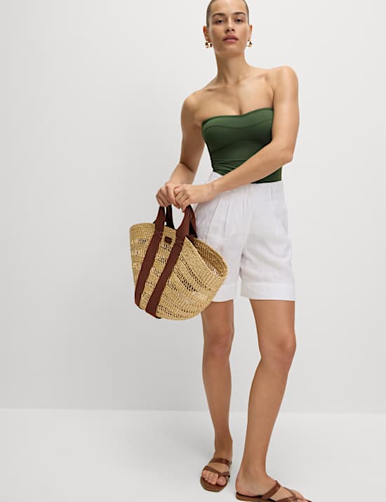 Maillot de bain bandeau ampliforme, effet ventre plat 360