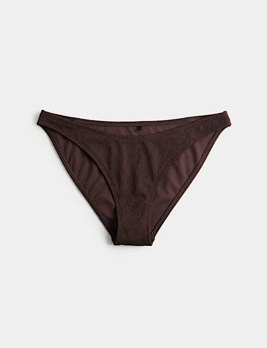 Textured High Leg Bikini Bottoms