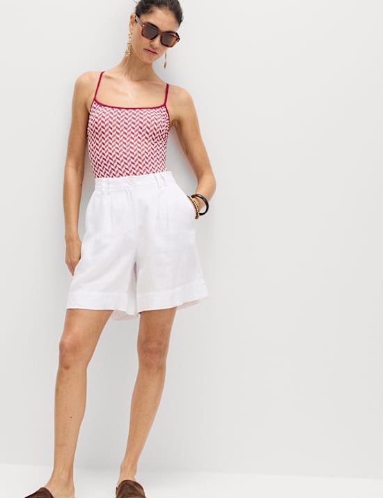 Jacquard Textured Scoop Neck Swimsuit