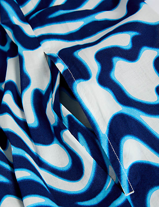 Pure Cotton Printed Bardot Beach Dress