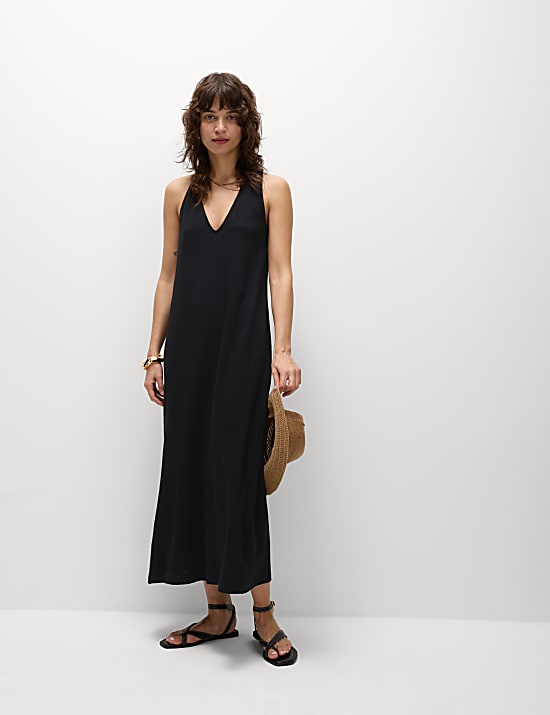 Jersey Cross Strap Shift Beach Dress