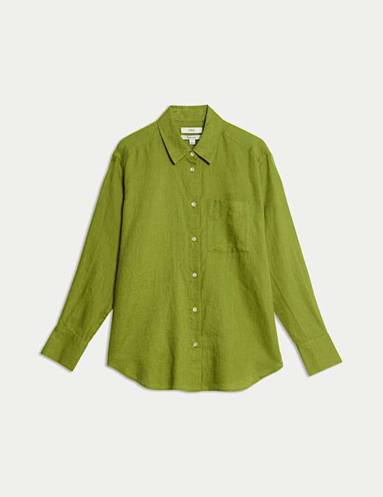 Pure Linen Oversized Girlfriend Style Shirt