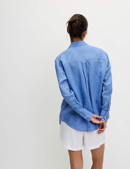 Pure Linen Oversized Girlfriend Style Shirt