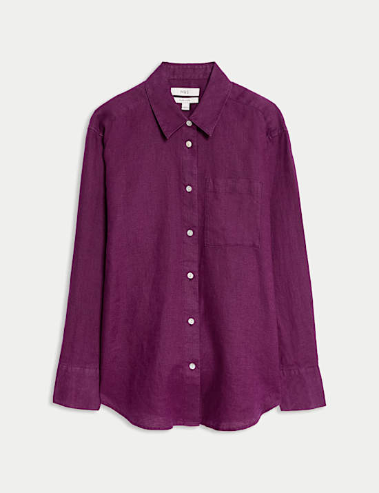 Pure Linen Oversized Girlfriend Style Shirt