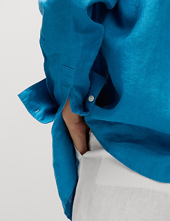 Pure Linen Oversized Girlfriend Style Shirt