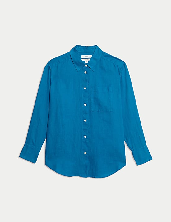 Pure Linen Oversized Girlfriend Style Shirt