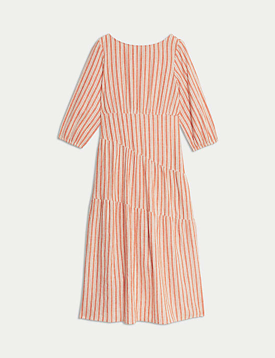 Linen Rich Asymmetrical Midi Beach Dress