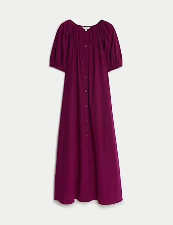 Linen Rich Midi Swing Dress