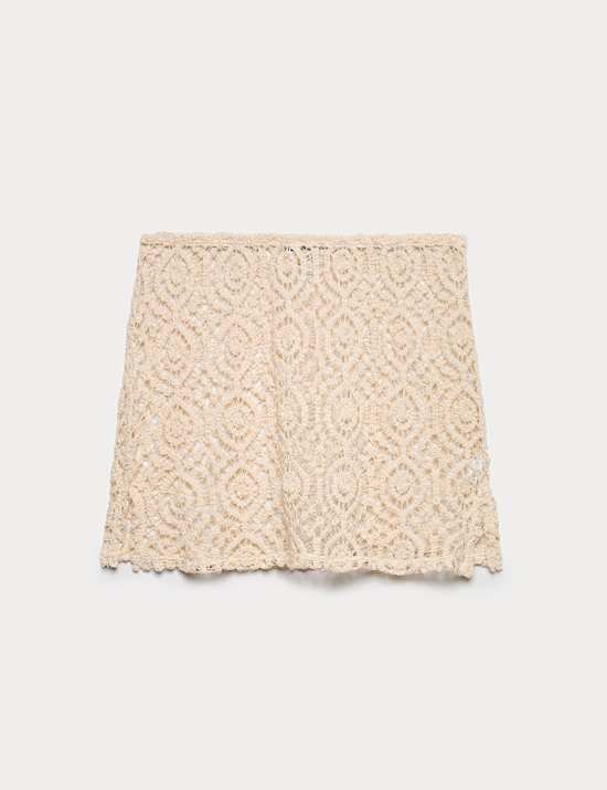 Broderie Mini Beach Skirt