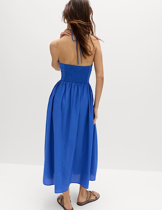 Pure Cotton Cutout Midaxi Beach Dress