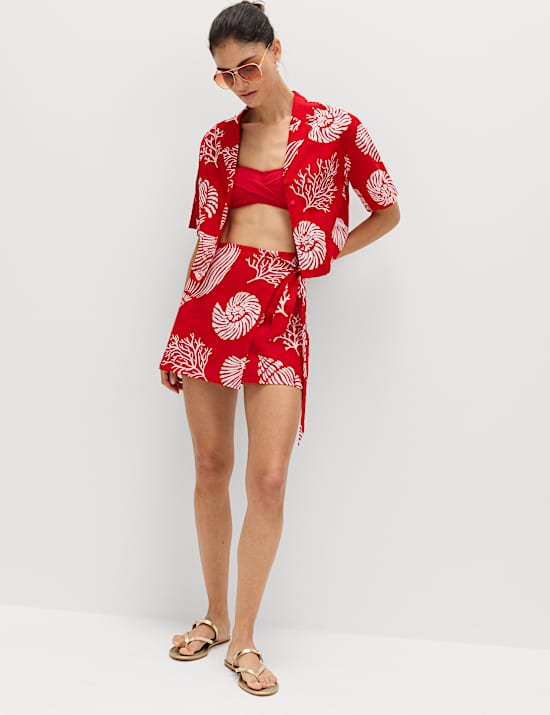 Strandshirt aus reiner Baumwolle mit Muster