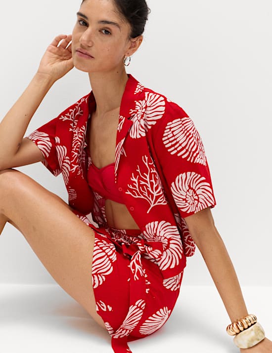 Strandshirt aus reiner Baumwolle mit Muster