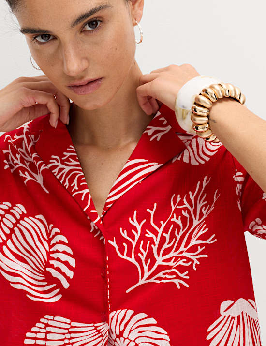 Strandshirt aus reiner Baumwolle mit Muster