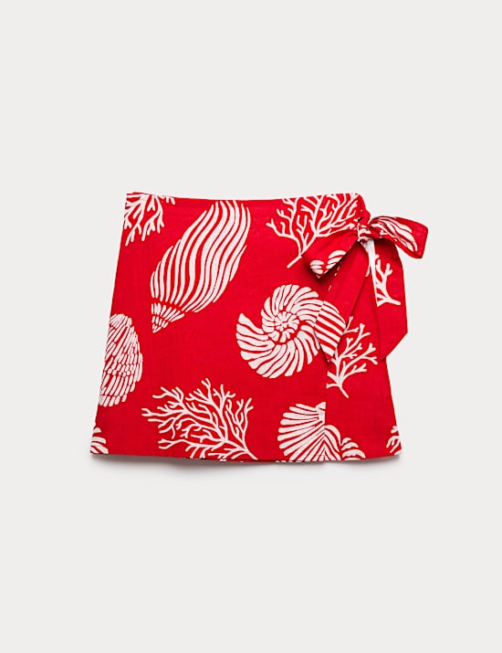 Pure Cotton Printed Wrap Mini Beach Skirt