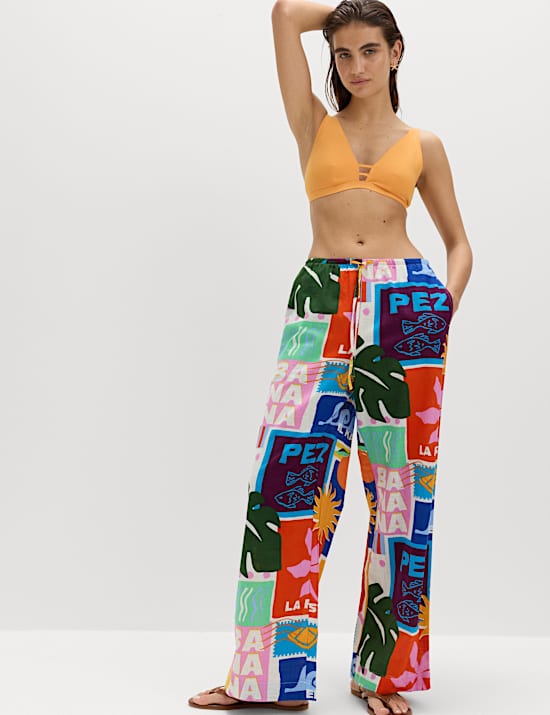 Pure Cotton Printed Beach Trousers