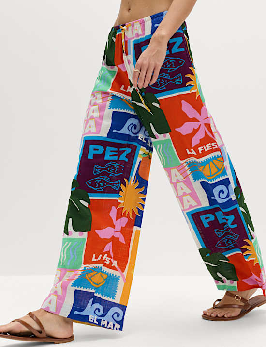 Pure Cotton Printed Beach Trousers