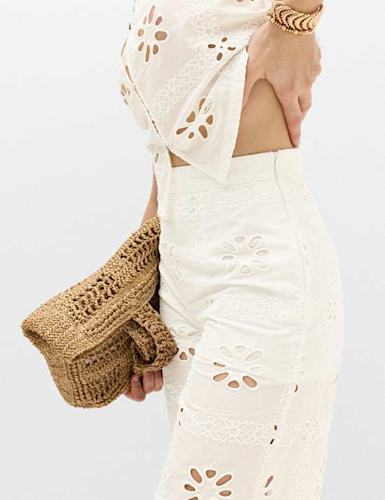 Pure Cotton Cutwork Beach Trousers