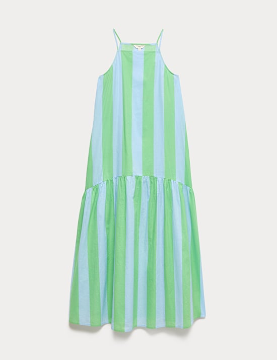 Pure Cotton Strappy Square Neck Beach Dress