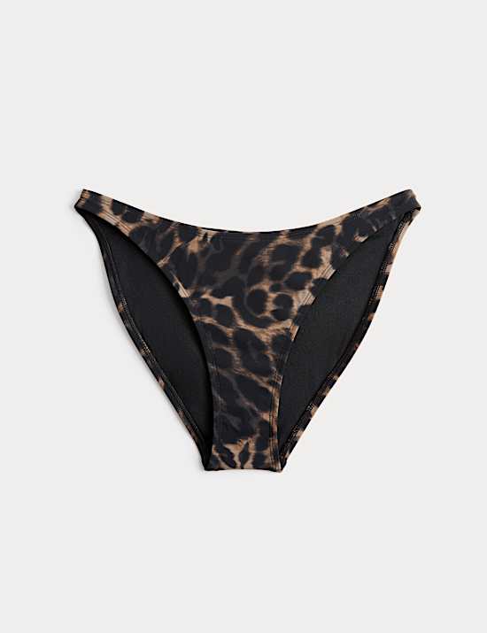 Printed High Leg Bikini Bottoms