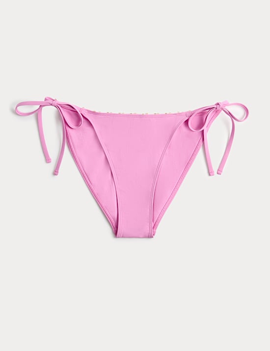 Bead Detail Tie Side Bikini Bottoms