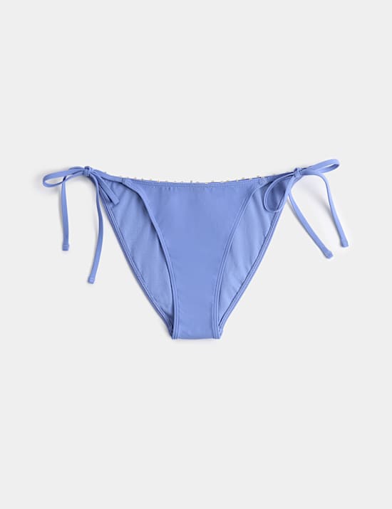 Bas de bikini &agrave; perles &agrave; nouer sur le c&ocirc;t&eacute;