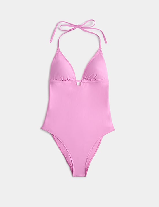Bead Detail Padded Halterneck Swimsuit