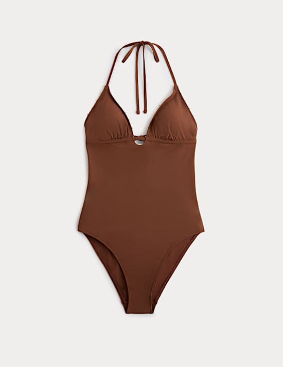 Bead Detail Padded Halterneck Swimsuit