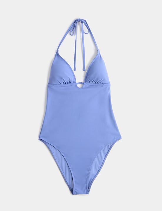 Bead Detail Padded Halterneck Swimsuit