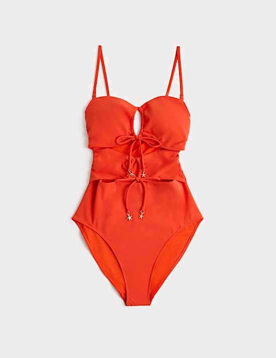 Padded Cut Out Bandeau Swimsuit