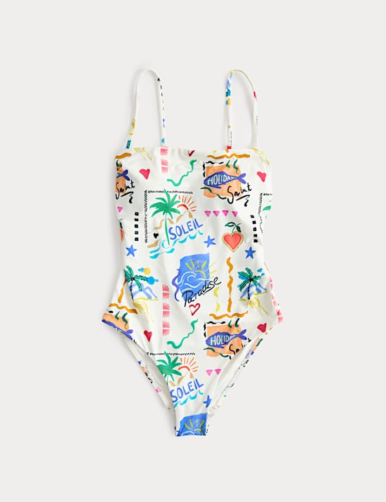 Printed Bandeau Swimsuit
