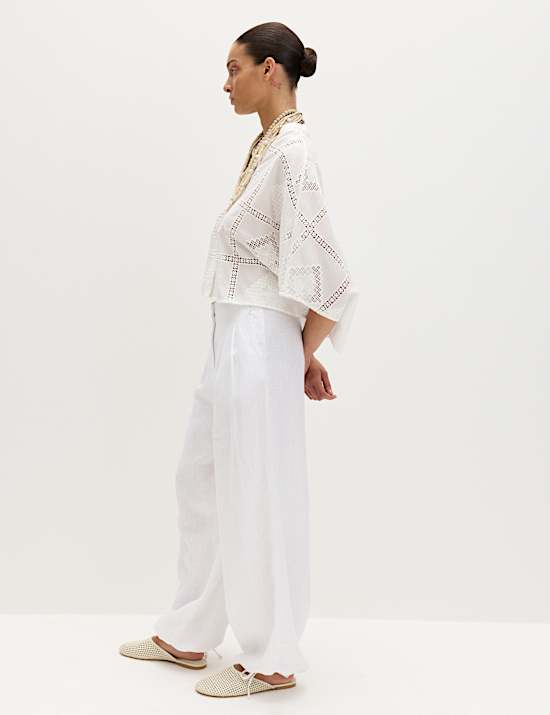 Pure Cotton Broderie Kaftan Top