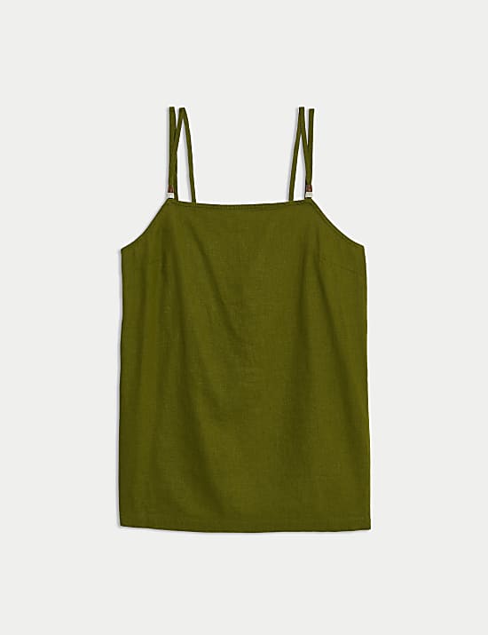 Top estilo camisola largo de lino con abalorios