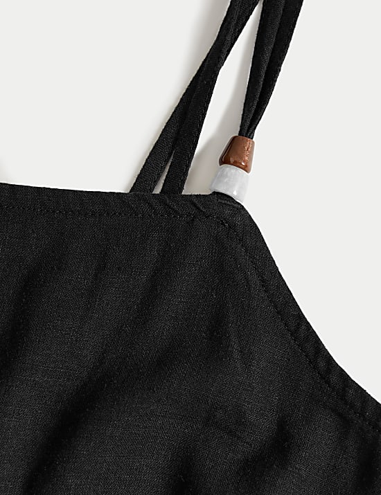 Linen Rich Beaded Longline Cami Top