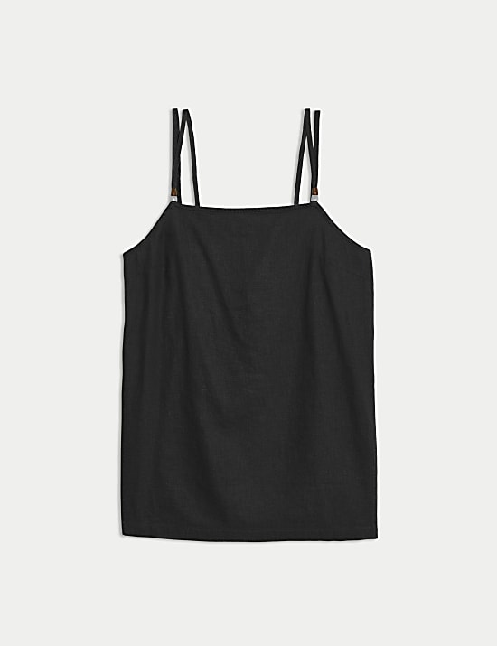 Linen Rich Beaded Longline Cami Top